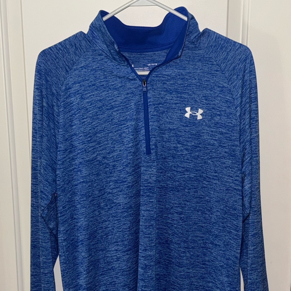 Under Armour Men’s 1/4 Zip Pullover Long Sleeve Shirt Size L Blue